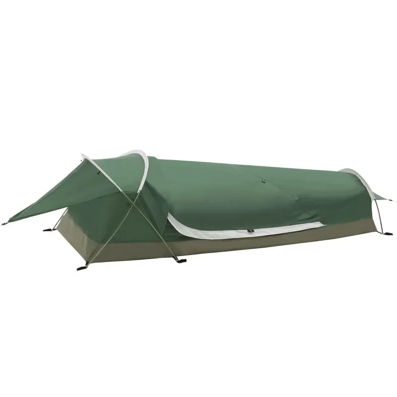 

New single aluminum pole outdoor tent hiking mountaineering camping camping portability windproof waterproof tunnel tent