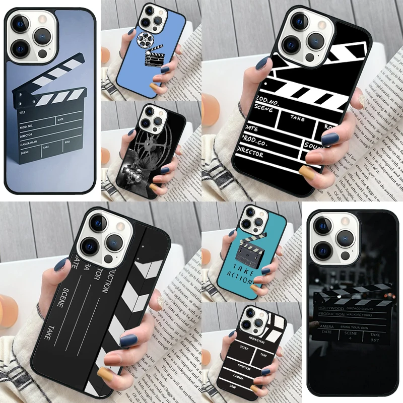 Clapperboard Phone Case Cover for iPhone 16 12 mini 11 13 14 15 Pro Max SE 2020 for Apple 7 8 Plus Coque