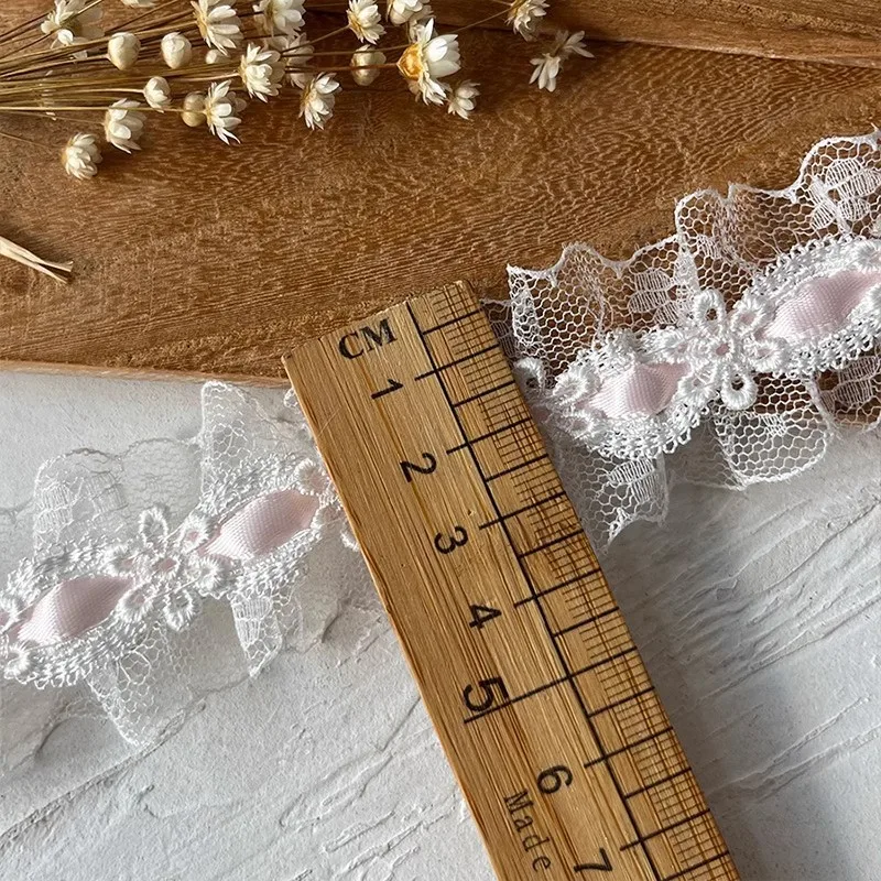 2 Meters Colorful Ribbon Embroidery Pleated Lace Clothing Accessories Collar Cuffs and Dress Hem Decoration Handmade Materials