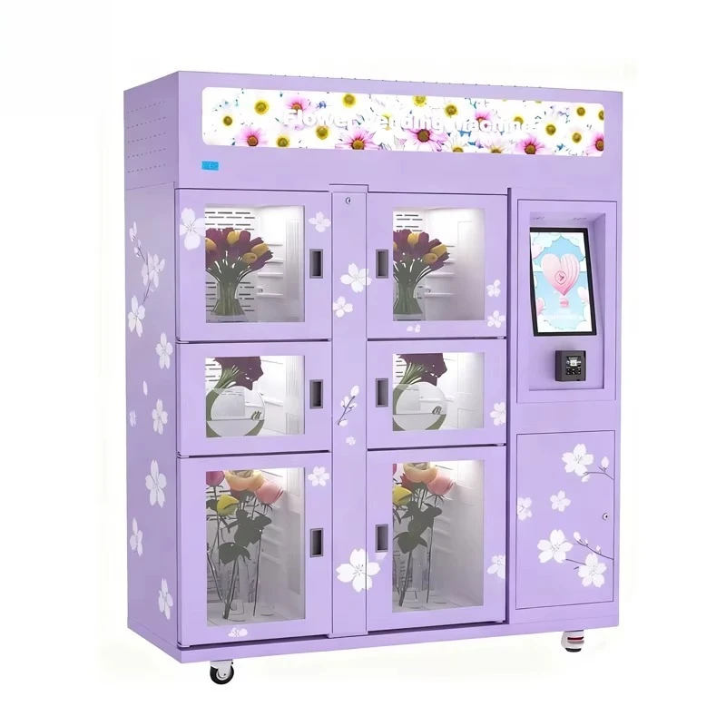 Customized smart flower vending machine with 24/7 WiFi access and real-time inventory tracking