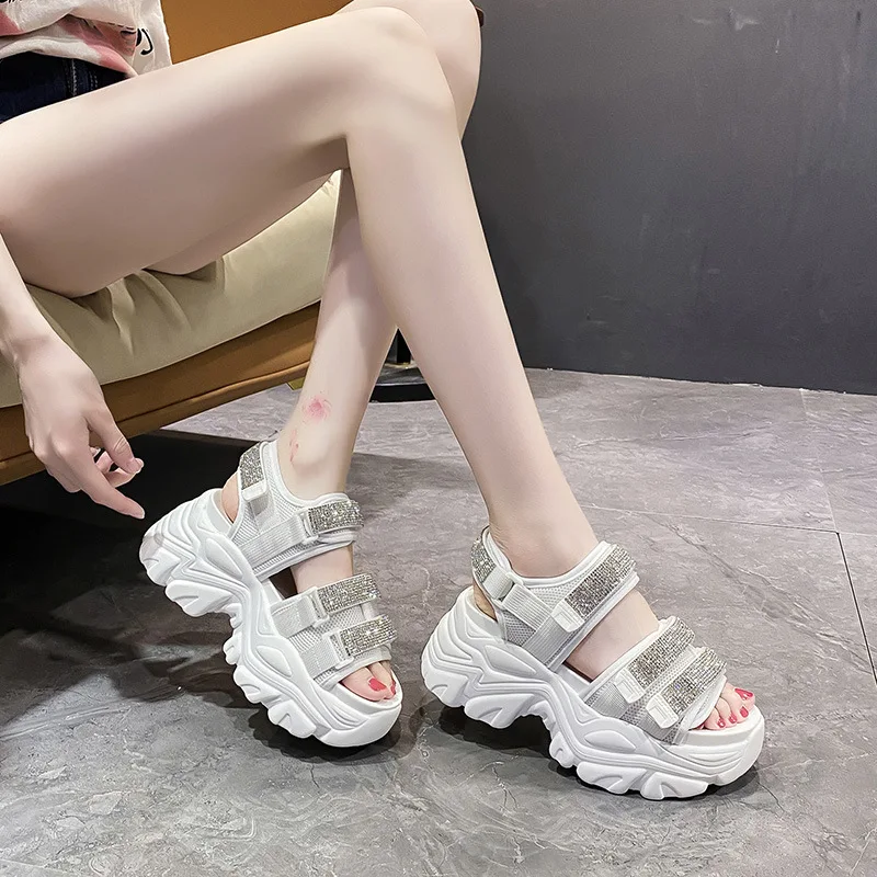 Fashion Womens Shoes 2024 Roman Sandals Summer Heels Suit Female Beige Luxury Gladiator Girls Sports Clogs Black High Rhinestone