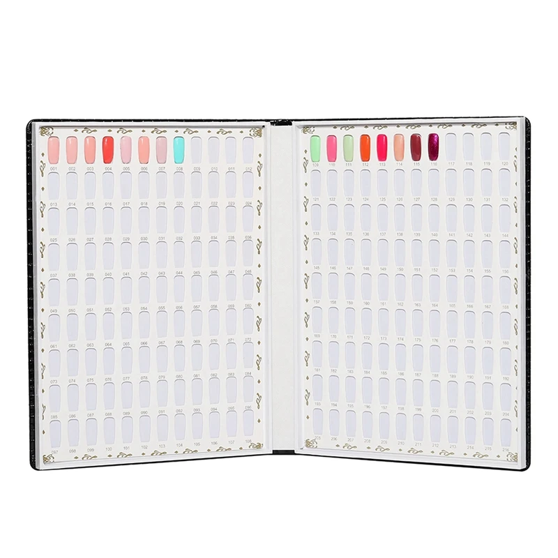 3X 216 Colors Nail Tips Display Book DIY Nail Art Showing Shelf Gel Color Card Chart Painting Display Board White