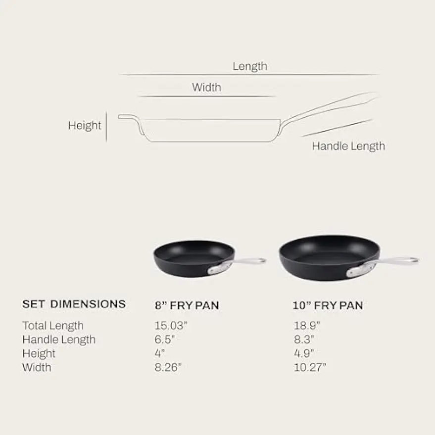 Two Piece Nonstick Fry Pan Set Induction Ready
