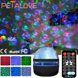 Water Ocean Wave Projector Led Night Light for Home Bedroom Decor Colorful Starry Sky Projector Lamp Great Kid Gift