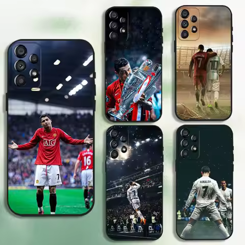 CR7 Football Star R-Ronaldo-ES Phone Case For Samsung Galaxy A20,A21s,A22,A31,A32,A52,A53,A72,73,A80 Soft Black Cover