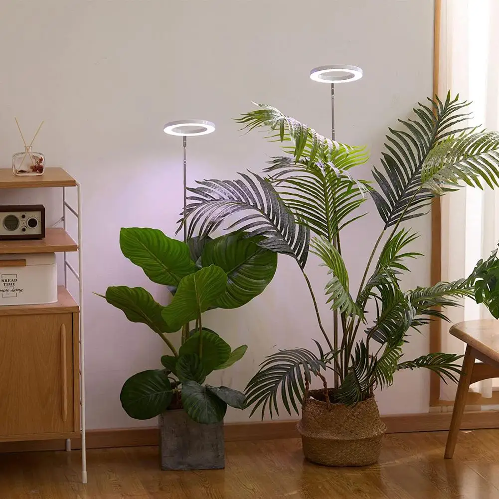 Luz de planta de espectro completo, lámpara de crecimiento de plantas, 72 LED, 5 brillo ajustable, 3/9/12H, temporizador de encendido/apagado, para promover el crecimiento de las plantas