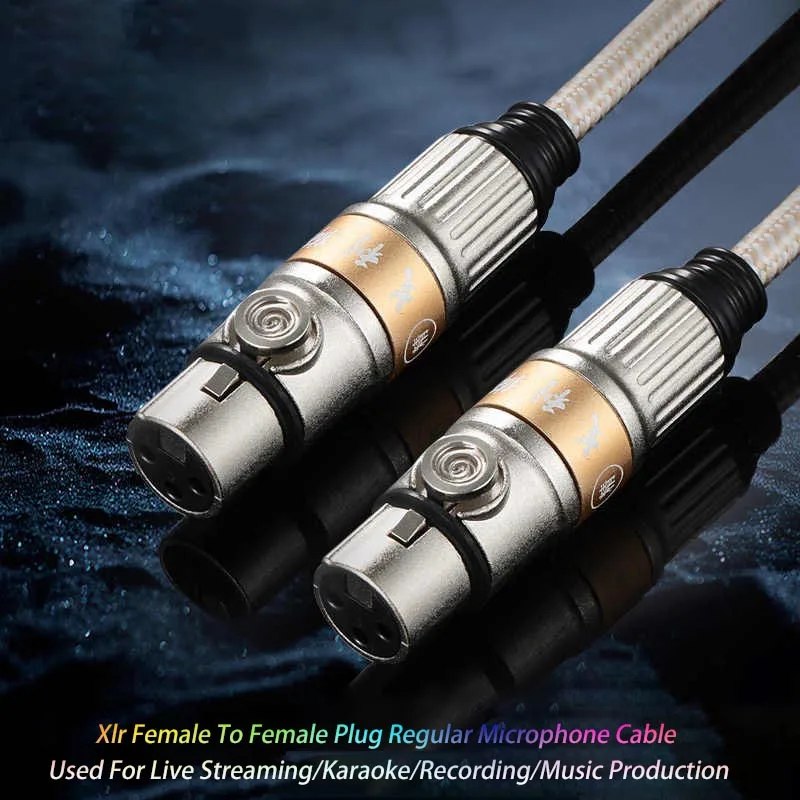 

Xlr Female To Female Plug Regular Microphone Cable Used For Live Streaming/Karaoke/Recording/Music Production