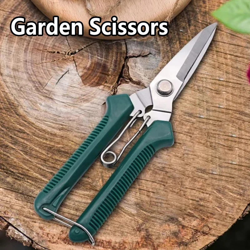190mm Bonsai Pruning Scissors Stainless Steel Straight Blade Sharp Durable Precision Non-Slip Ergonomic Handle Garden Tool