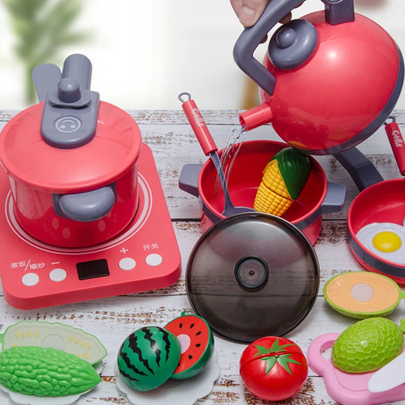 Batterie de cuisine éducative focalisée, ensemble de jeu de simulation pour filles ; Cadeaux de jouets de simulation de cuisine réalistes