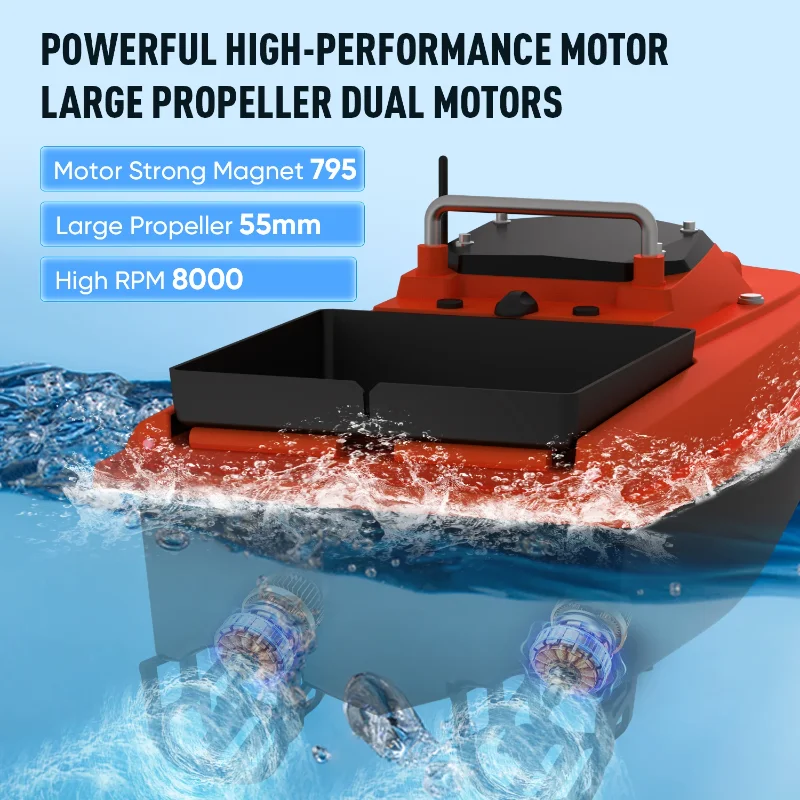 

Высокоскоростная мощная радиоуправляемая лодка для рыбалки с приманкой, пластиковая для ловли карпа