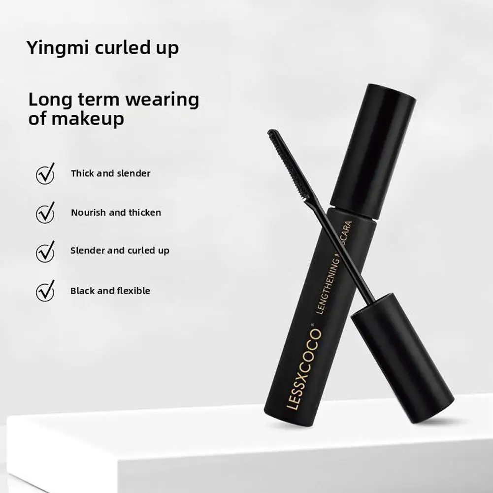 Mascara impermeabile Mascara allungante a lunga durata spesso Cosmetici per ciglia Maquillage Femme Curl Asciugatura rapida e naturale P2D5