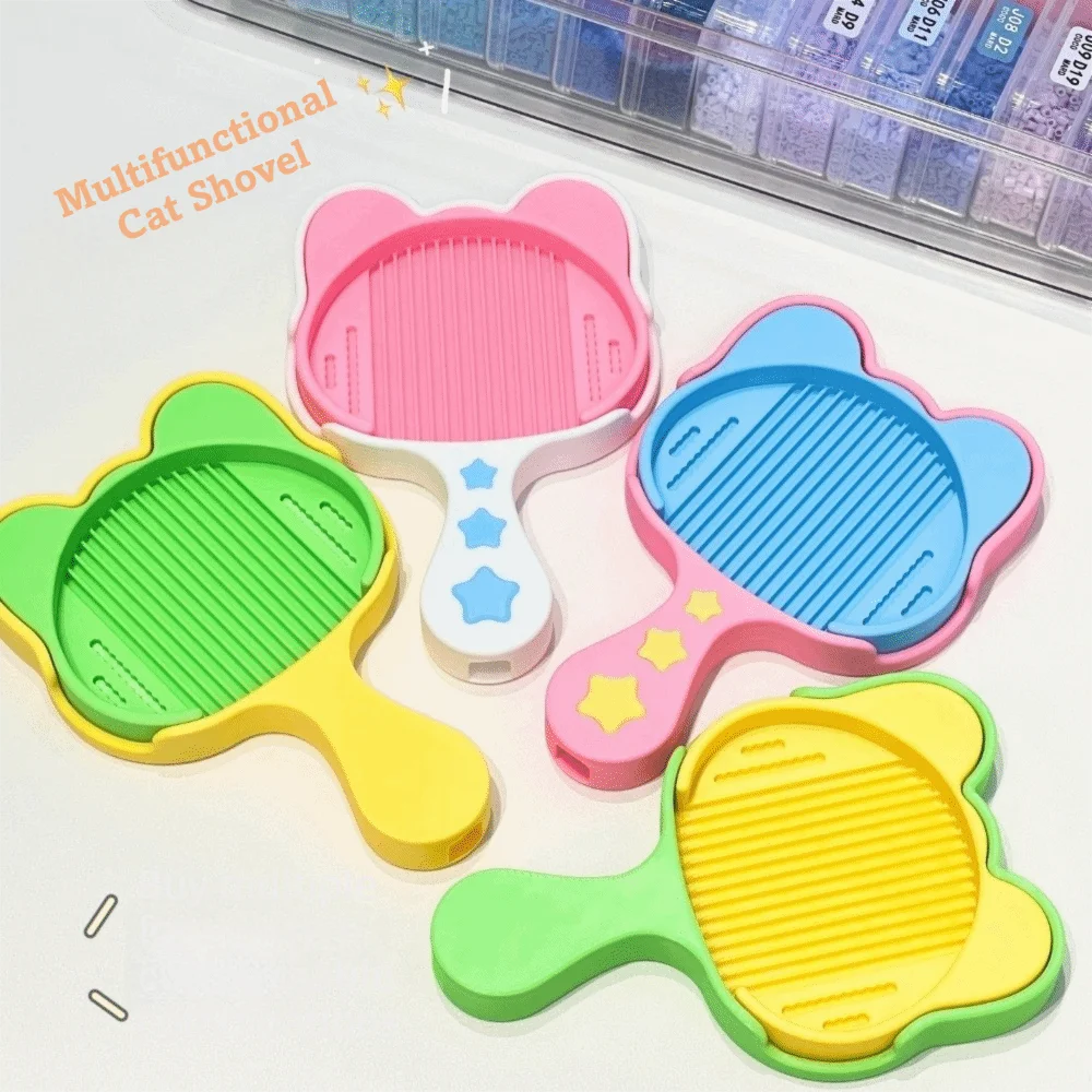 

DIY Ручной мини-поднос-лопатка для бусин и бисера, пластиковый, в форме кошки, 2.6 мм, для сбора и работы с бусинами