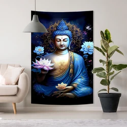 3x5Ft Tapestry Buddha Tapestry Spiritual Meditation Tapestry Buddhist Wall Art Zen Wall Hanging Lotus Flower for Bedroom  Decor