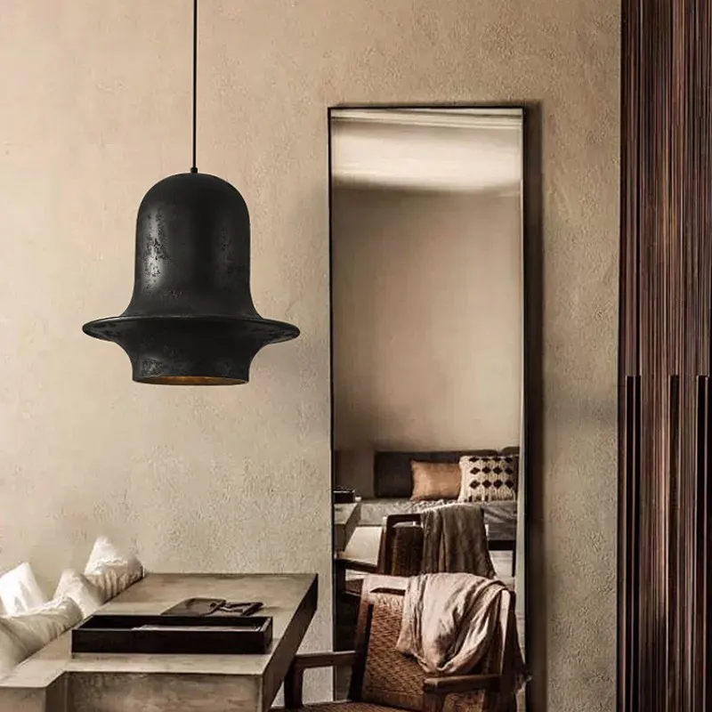 

Retro Loft E27 Resin Led Pendant Lights Nordic Painted Wabi Sabi Hanging Lamp For Bar Home Deco Suspend Lamp Fixtures Luminarias