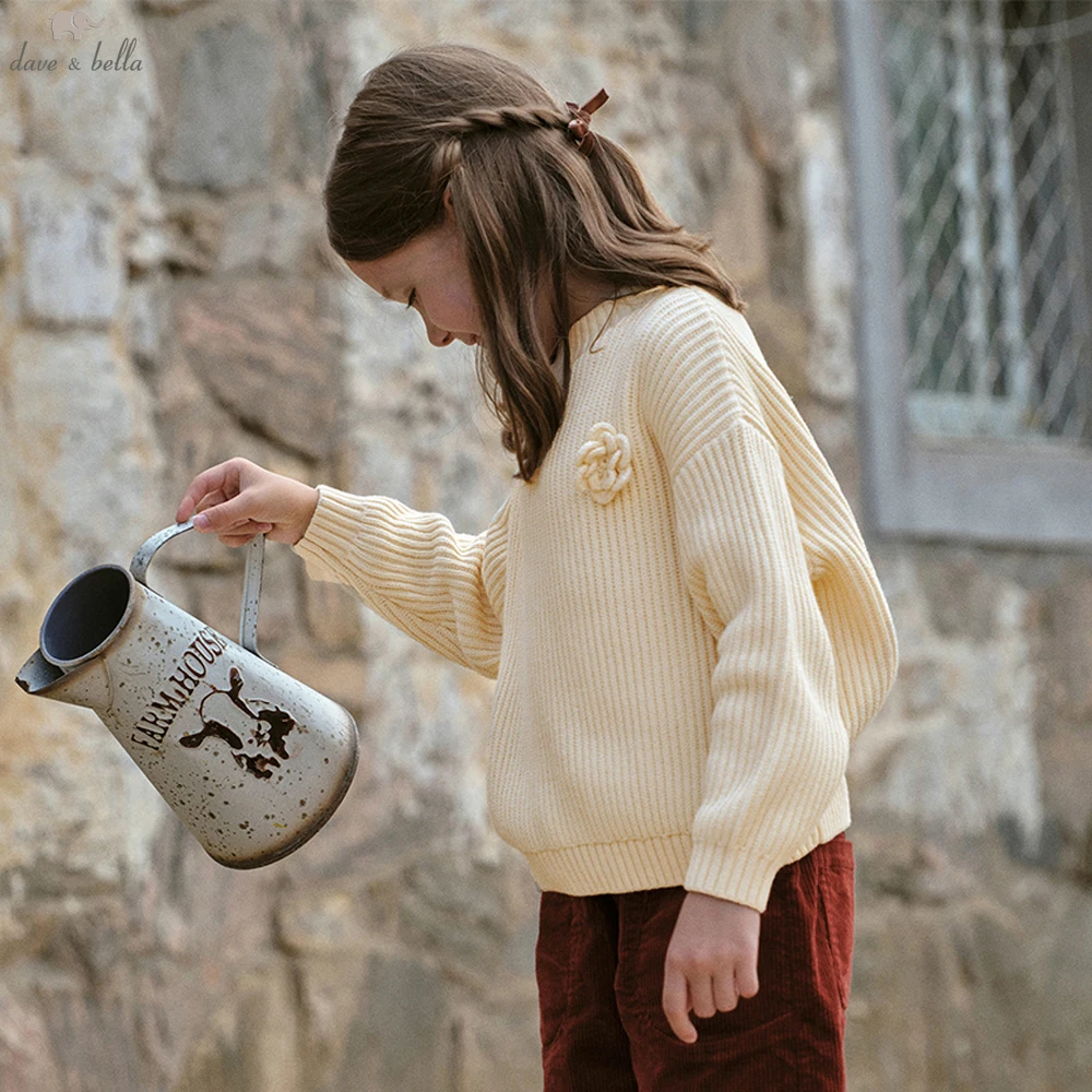 

Dave Bella Children Autumn Winter Pullover Sweater for Girls Warm Thicken Knitted Sweater Outerwear Kids Clothes DK4254037