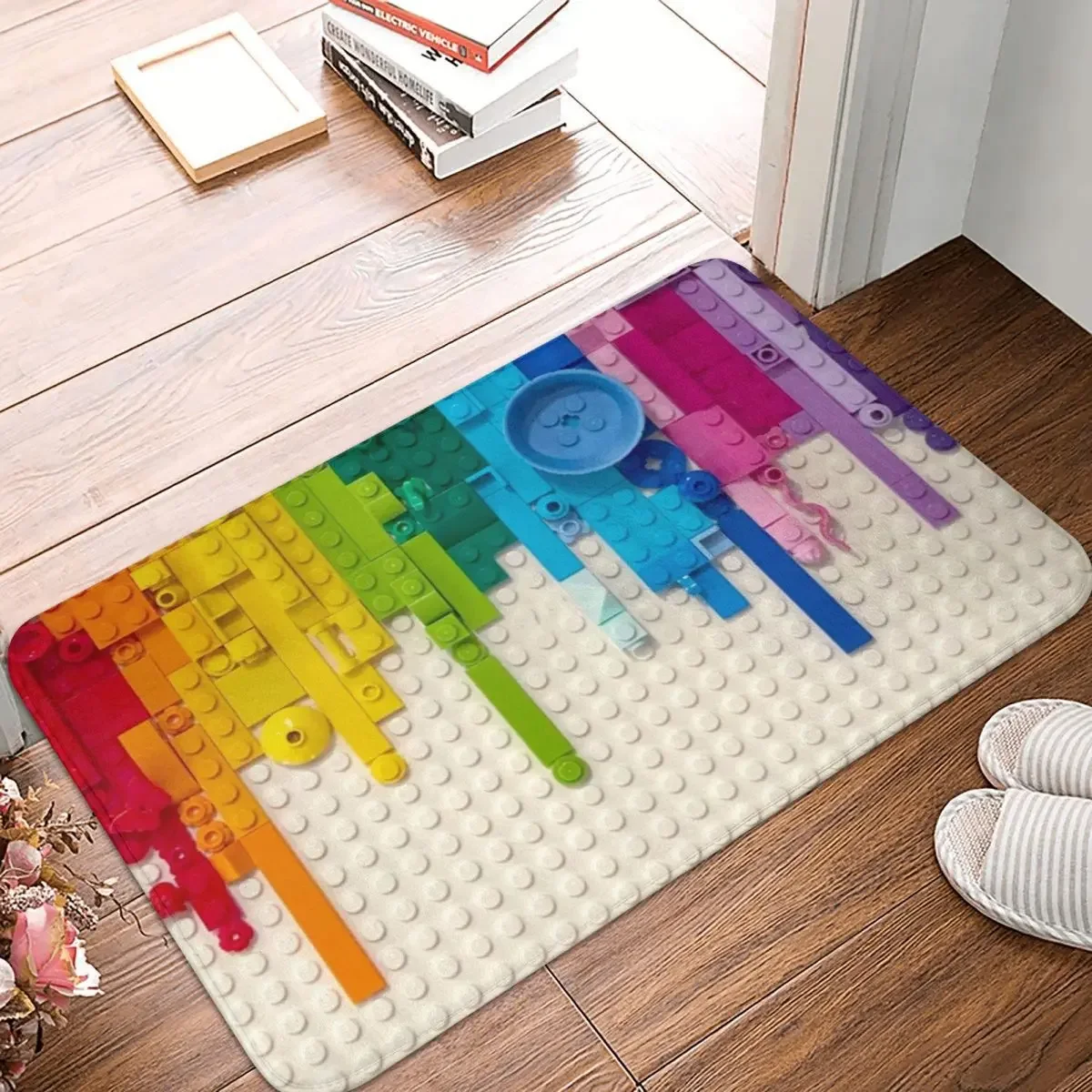 Rainbow Drip Doormat Rug Carpet Mat Footpad Polyester Anti-slip Cushion Entrance Kitchen Bedroom Balcony Toilet