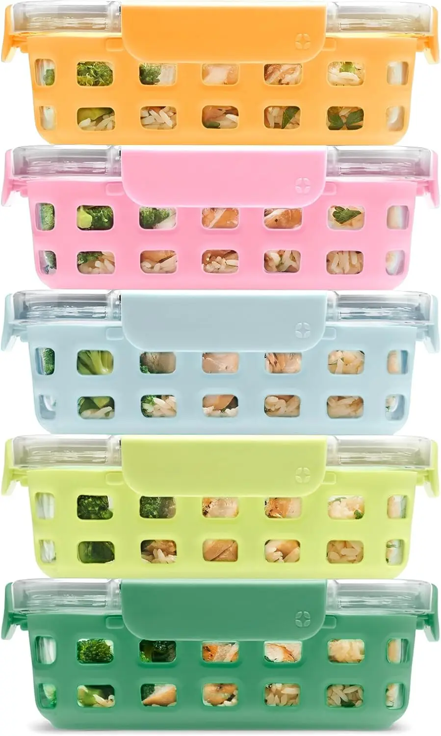 

10-Piece Glass Meal Prep Containers with Airtight Lids, Dishwasher & Microwave Safe, Freezer Friendly