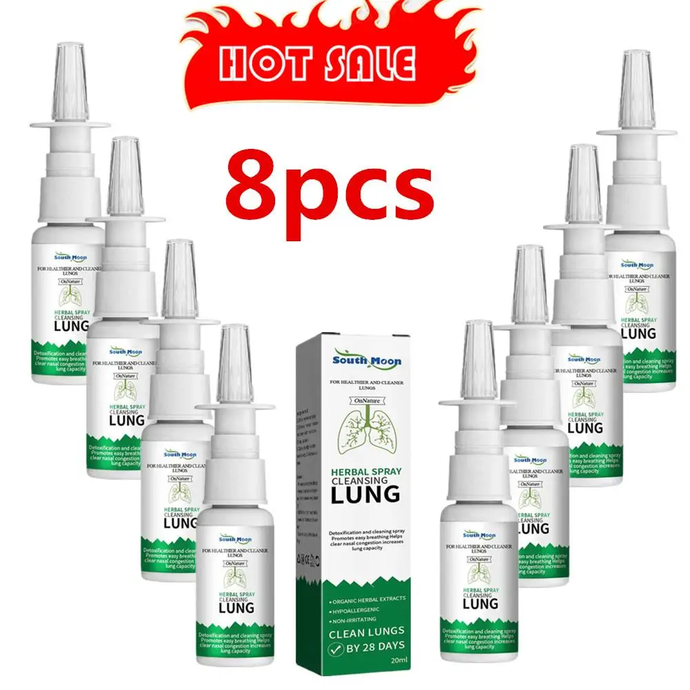 

8X 20ml Lung Detox Herbal Cleanser Spray For Smokers Clear Nasal Congestion Anti Snoring Solution Stop Snore Relief Spray Nose