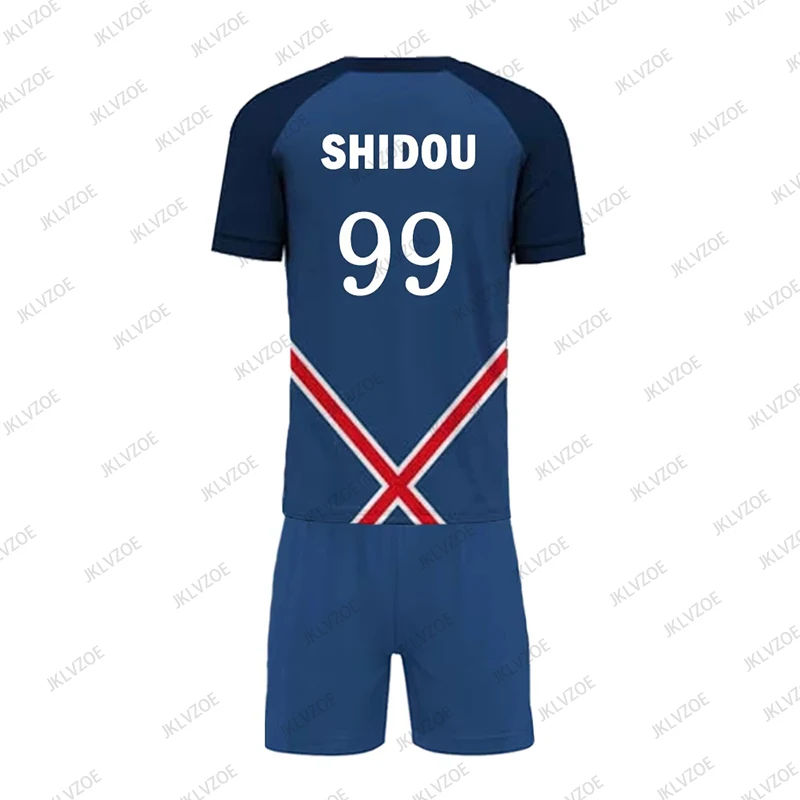 انمي ياباني الأزرق قفل P.X.G جيرسي زي كرة القدم رين شيدو ثلاثية الأبعاد طباعة الرجال تي شيرت + مجموعة تي شيرتات قصيرة للأطفال الرياضة عادية الاطفال/الكبار دعوى