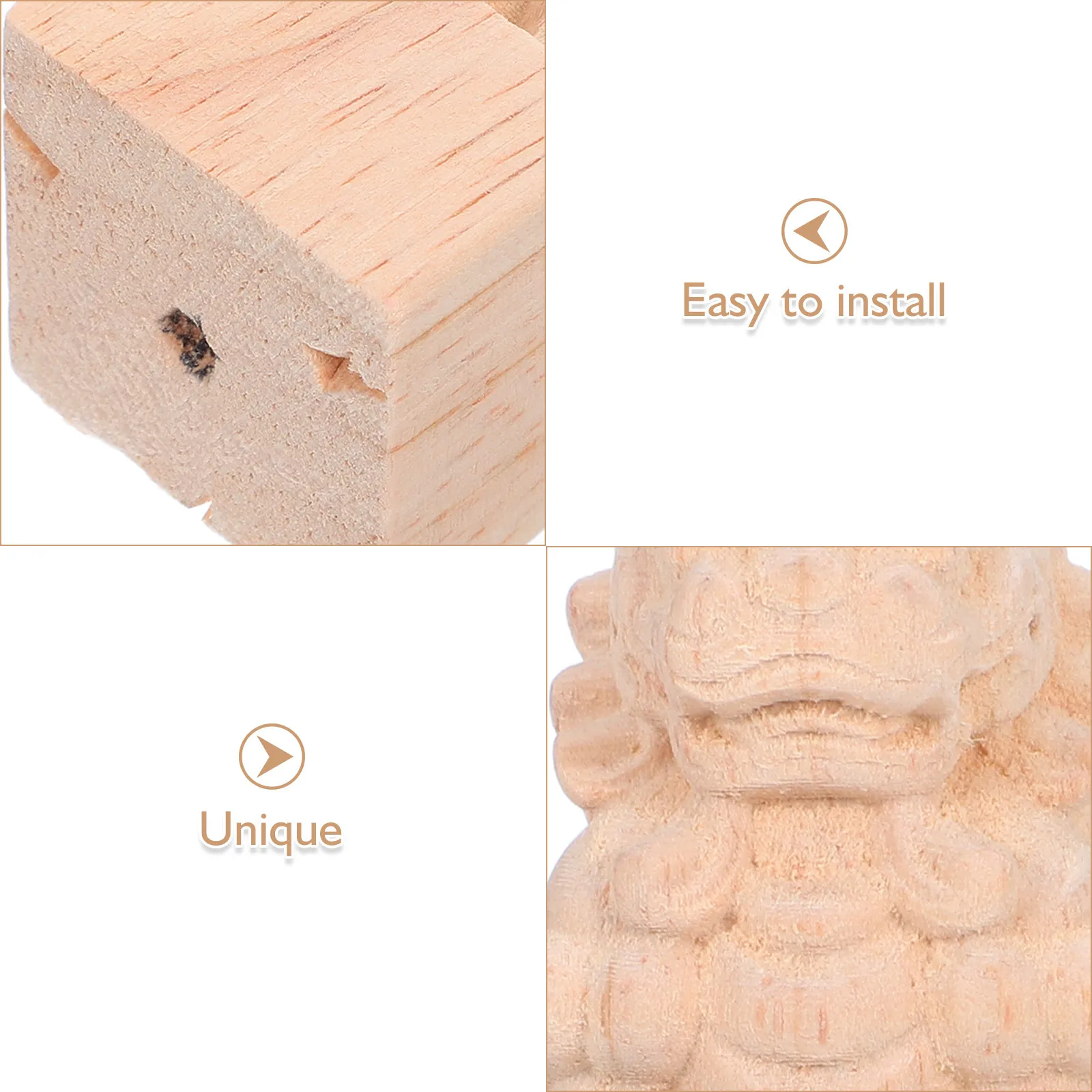Solid Wood Lion Head Post Caps Carved Finials for Outdoor Indoor Stair Railings Balusters Fence Posts Elegant European