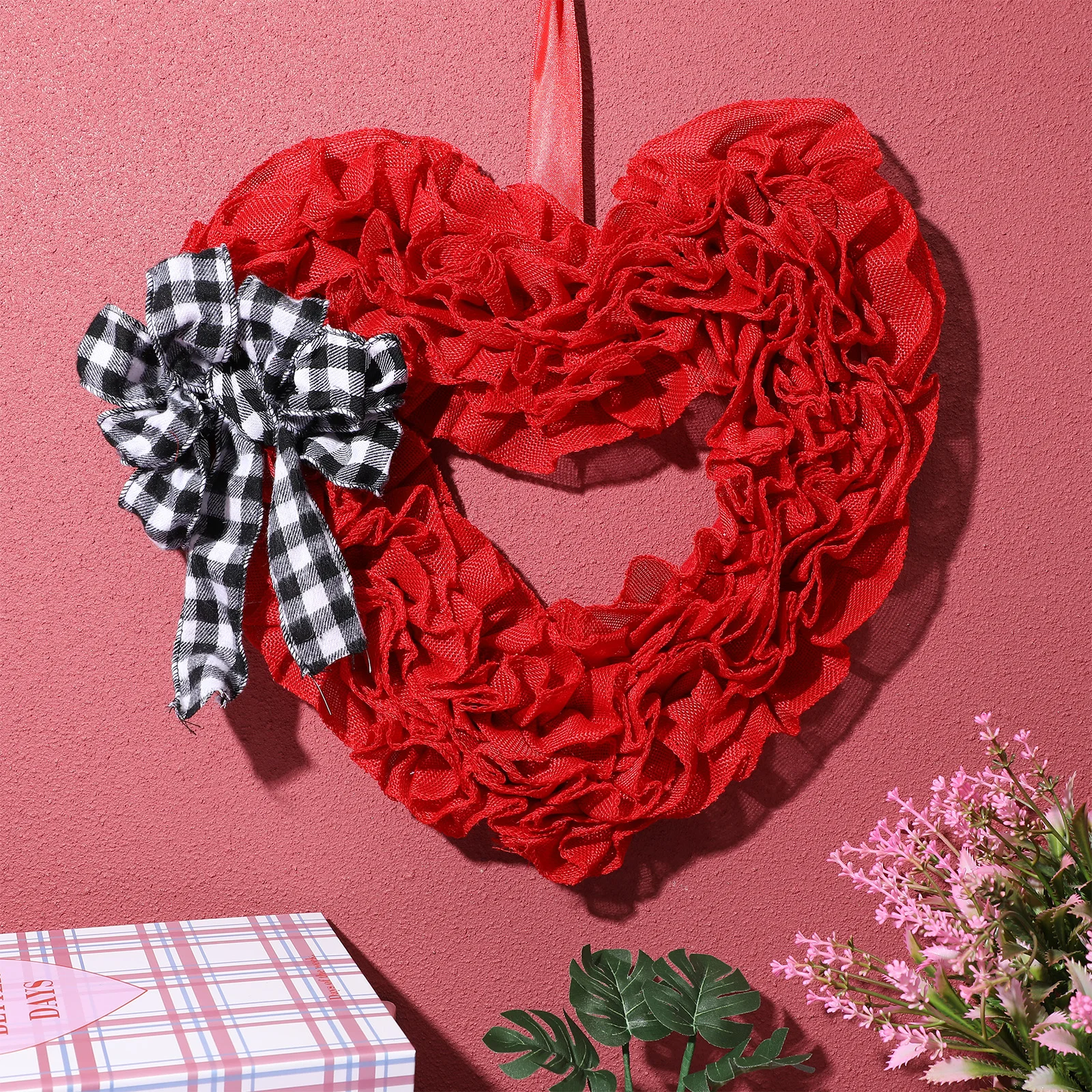 

Wreath for Window Wedding Garland Wall Hanging Valentine Day Decor Front Door Indoors Christmas
