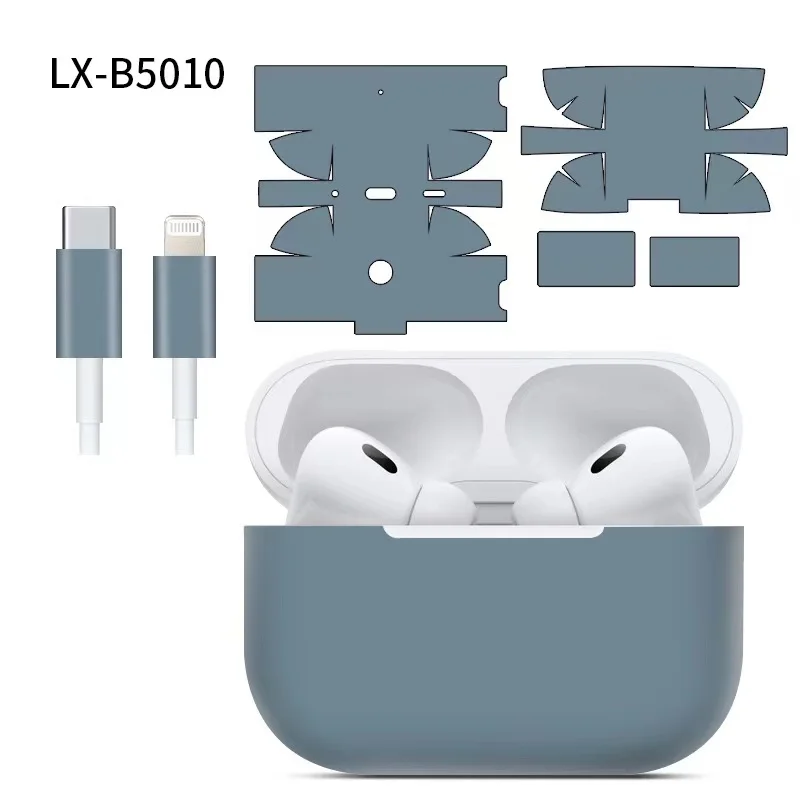 2 pçs transparente matte decalque da pele para airpods pro 2 protetor de corpo inteiro cor lisa 3m envoltório filme capa para airpods 1 2 3 adesivo