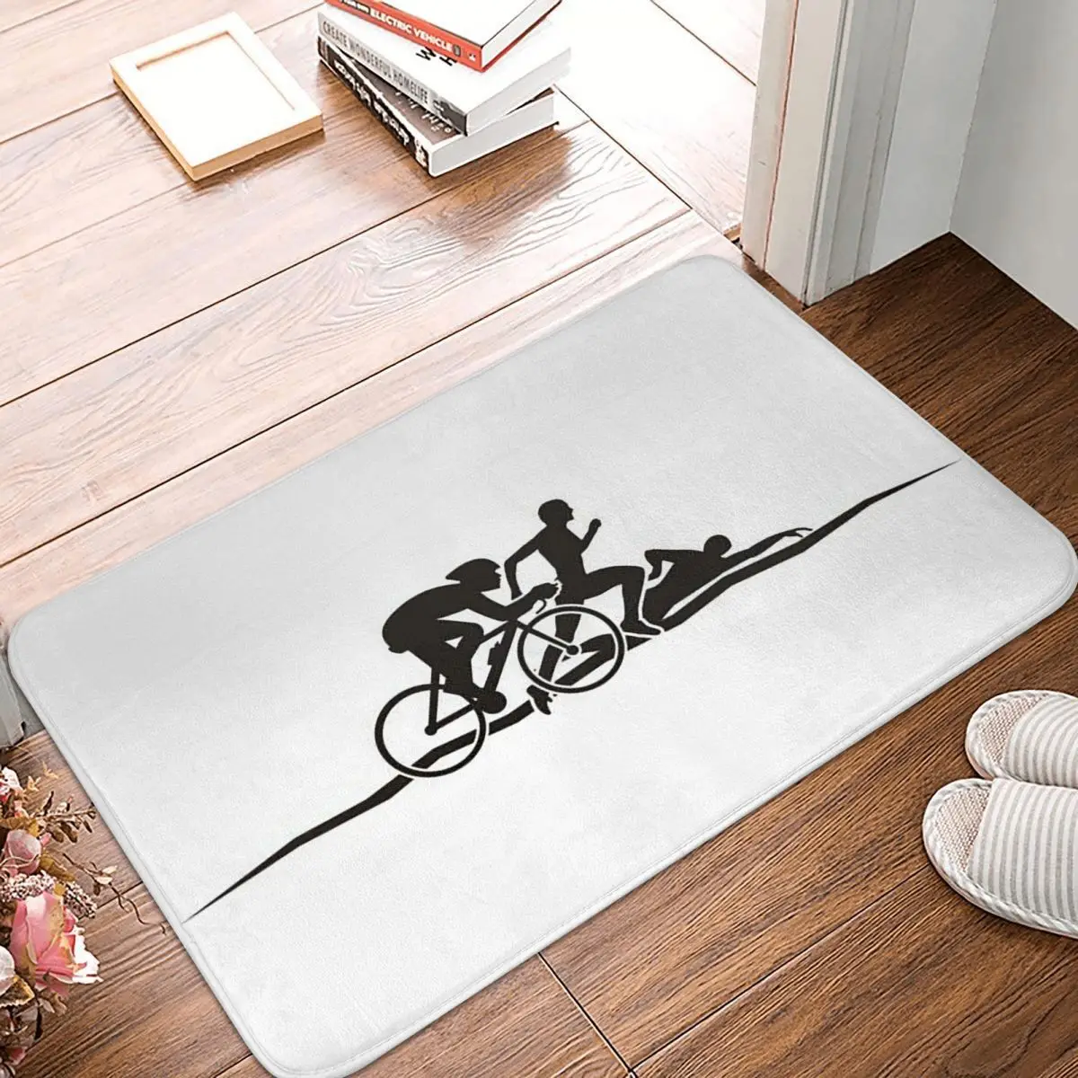 Triathlon Swimming Cycling Running Doormat Kitchen Entrance Home Floor Mat Non-slip Carpet Rug for Bathroom Footpad Mats