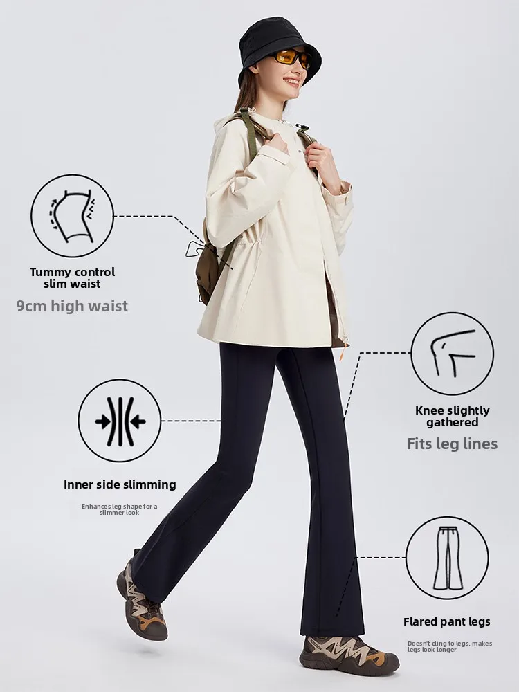 Hohe Taille Yoga Hosen Damen Oberbekleidung Frühling Herbst Dünne Hohe Taille Bauch Kontrolle Winter Fce Gefüttert Lange Leggings