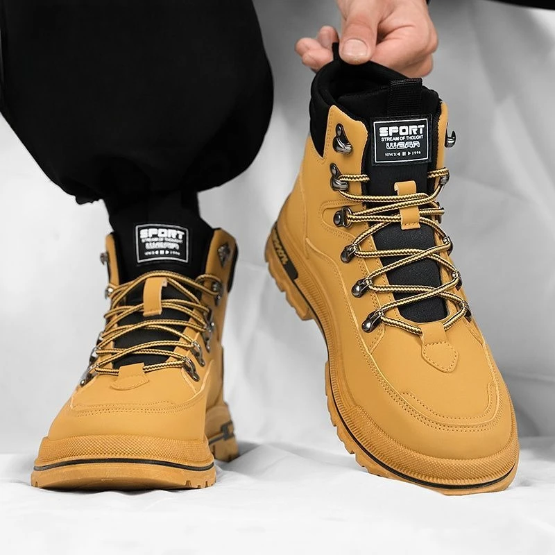 

Winter Plus Size Lace Up Platform Men's High Cut Boots Vintage Comfortable Low Price Designer Hot Selling Trendy 2025 Male Shoes