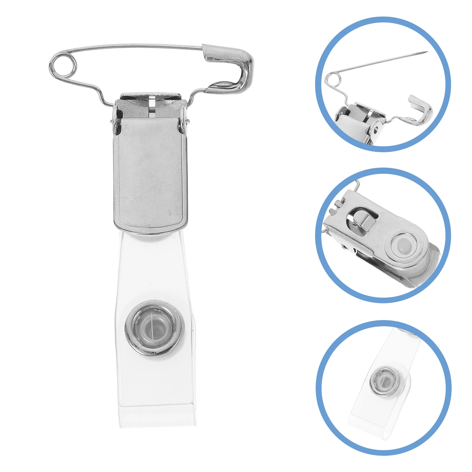 10 pezzi porta badge clip porta carte d'identità in metallo bobina clip per cordino chiave nera hardware compatto multifunzionale con impugnatura forte