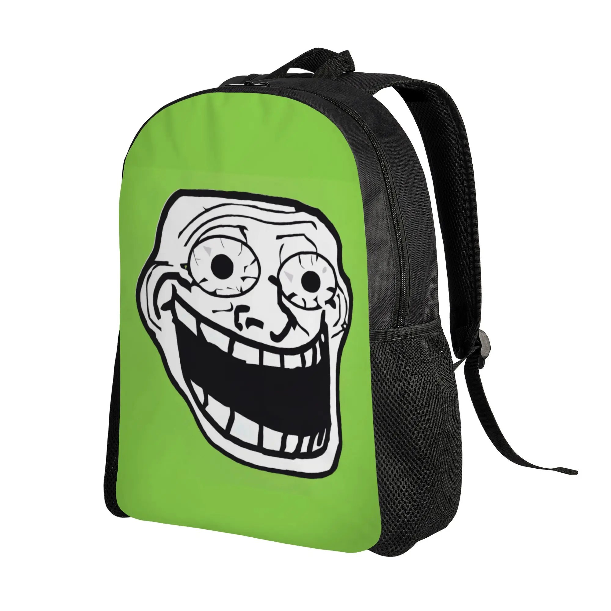 Trollface Rage Comic Meme Image Of A Character Backpack Outdoor Backpacks Female Aesthetic School Bags Colorful Durable Rucksack