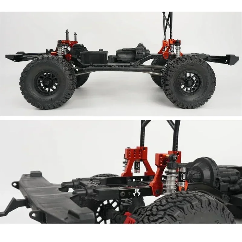 4PCS โลหะด้านหน้าและด้านหลัง Shock Damper Towers Mount Hoops สําหรับ Axial SCX10 II 90046 90047 1/10 RC Crawler อะไหล่อัพเกรด