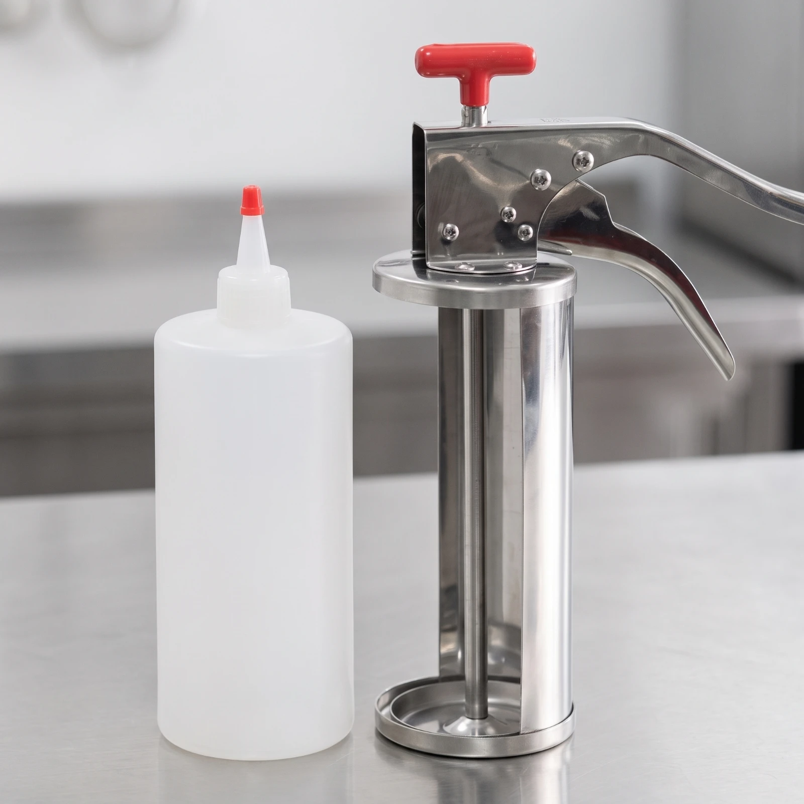 Sauce Dispensing with Bottle Stainless Steel Condiment Dispenser Mess-Mess-Less Ergonomic for Restaurants