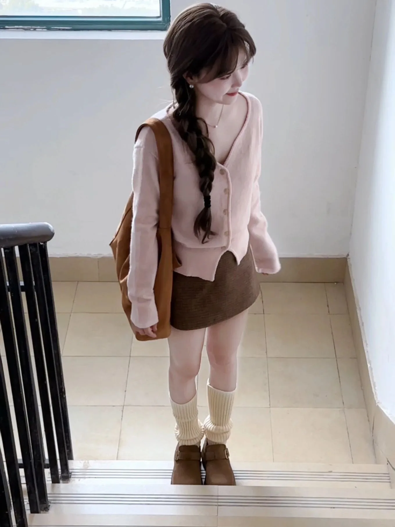 

Sweet Sle ort вязаный свитер с v-образным вырезом, кардиган, женский модный облегающий осенне-зимний красивый топ для девочек розового цвета