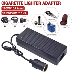 Cigarette Lighter Converter AC/DC Convert EU US UK Plug 110V/ 220V to 12V 15A Power Adapter For Car Refrigerator Inflating Pump