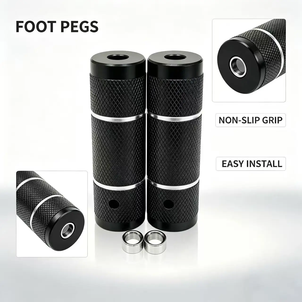Bike Stunt Foot Pegs 38x110mm Convert 14mm to 10mm Aluminum Alloy Rear Axle Pedal For BMX MTB Bicycle Footrest Accessories