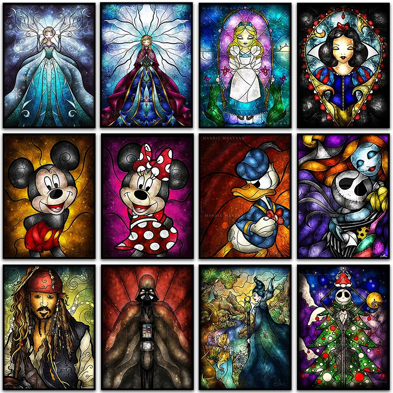 5D DIY Diamond Painting Kit Paint Disney Princess Mickey Mouse Bambi Full Square&Round mosaic embroidery Cross stitch Home Decor