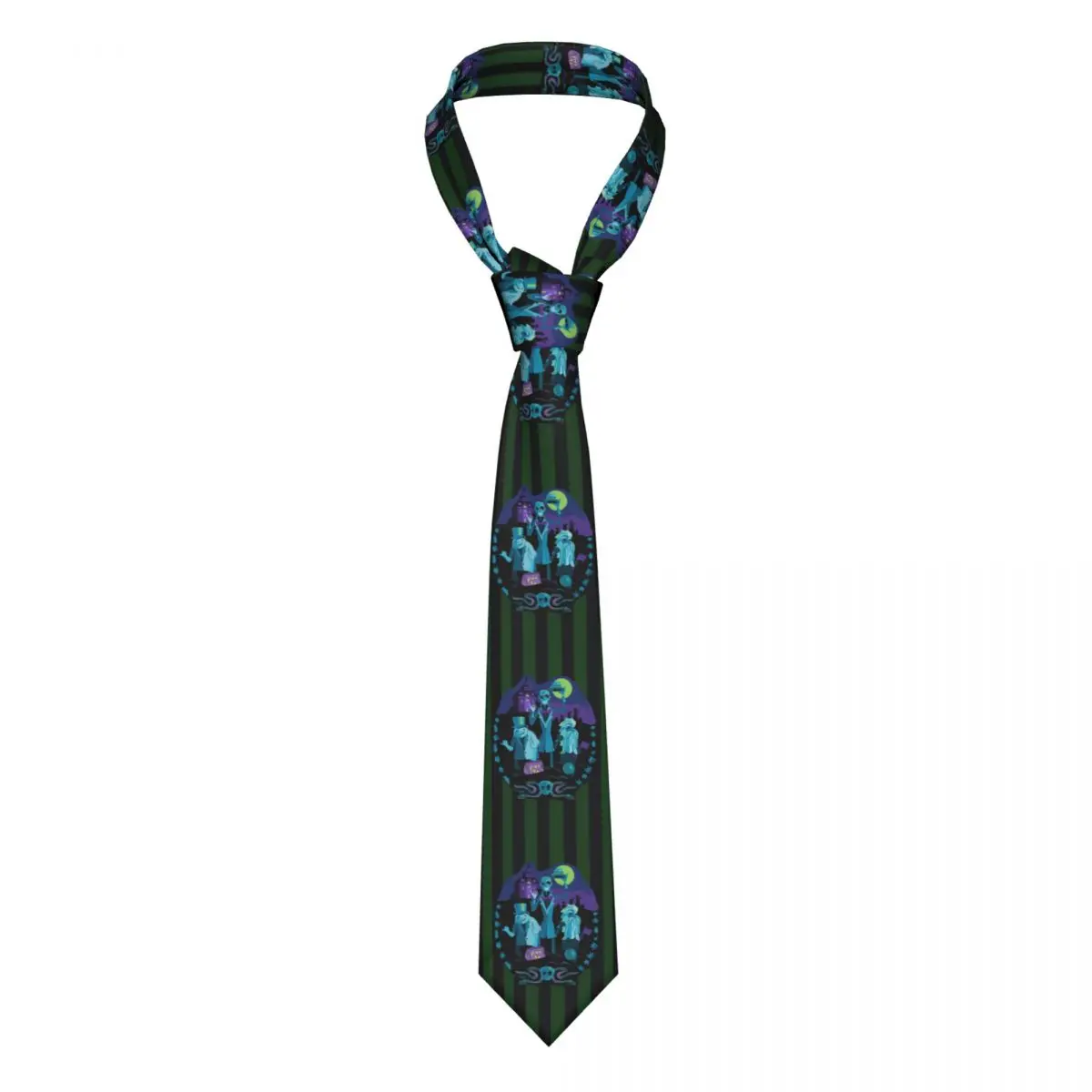 Fashion Haunted Mansion Neck Ties Mens Personalized Silk Halloween Ghost Necktie for Party Gravatas