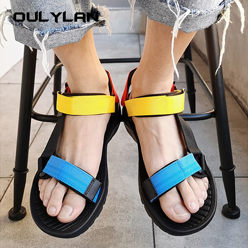 Sandals for Men Wear-Resistant Non-slip Fashion Breathable Trendy All-match Comfortable Outdoor Platform Shoes Summer