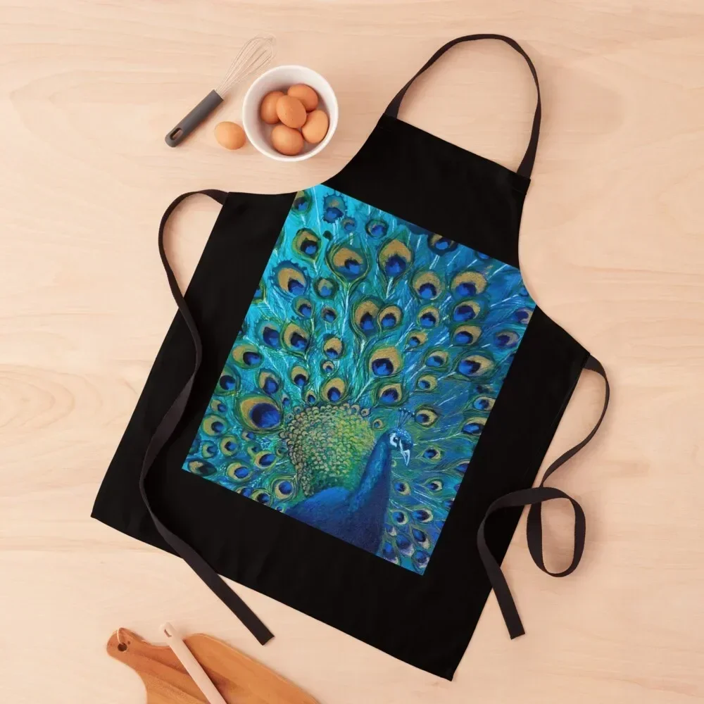 

Full Glory Peacock Apron men Novelties Kitchen And Home Customizable Woman Restaurant Apron