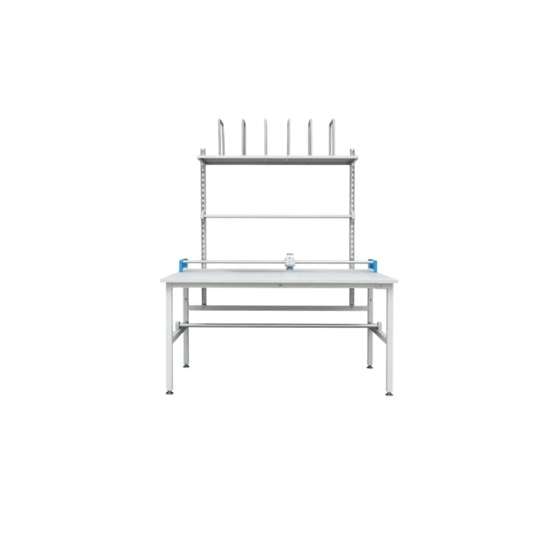 Heavy Duty Mobile Workbench with Lockable Casters, Anti Static Steel Workshop Table for Electronics Assembly, Packing and