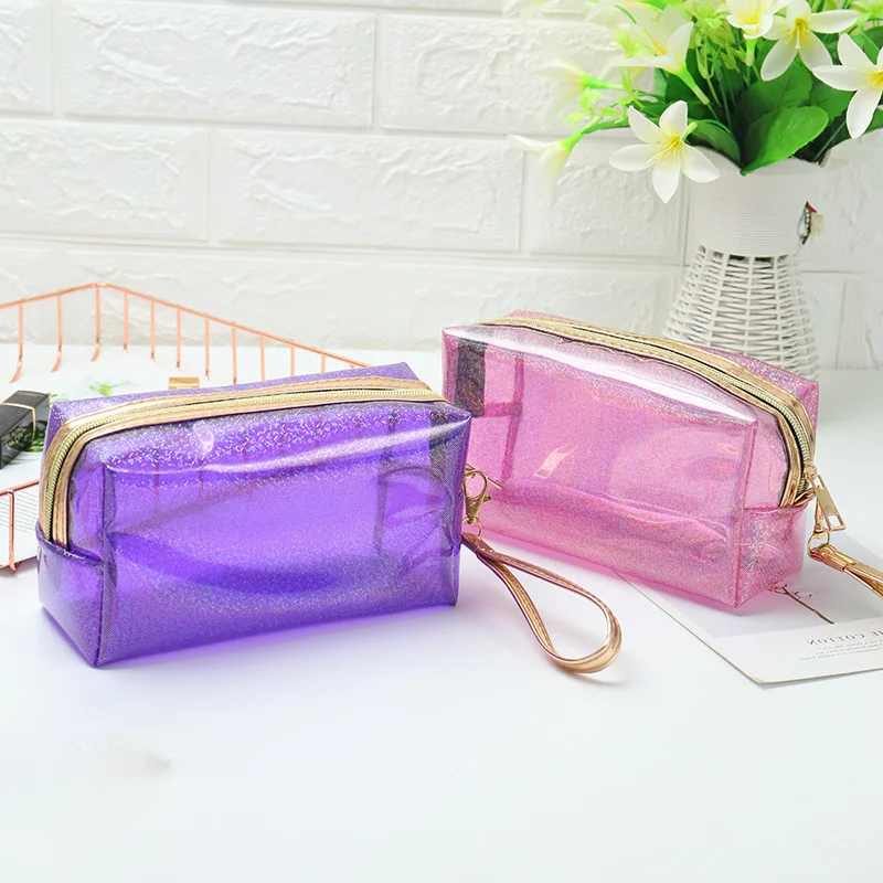 20 color transparent cosmetic bag pvc transparent stationery bag waterproof storage bag gift bag printing logo