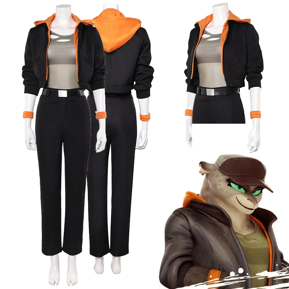 

Bad Guys 2 Roleplay Kitty Kat Cosplay Costume Set Women's Adult Black Orange Jacket Coat Halloween Party Casual Daily Disguise