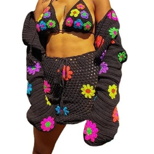 Casual gehaakt gebreide set 202 polyestervezel 00% Svel tweedelige damessweater met capuchon Sle zomercollectie