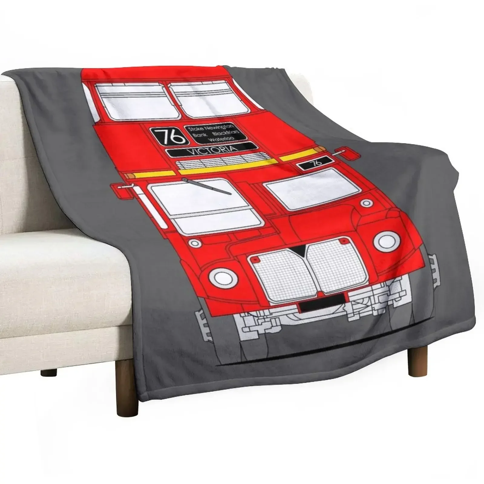 

Routemaster London Bus Throw Blanket Summer Beddings Flannel Fabric wednesday manga Blankets