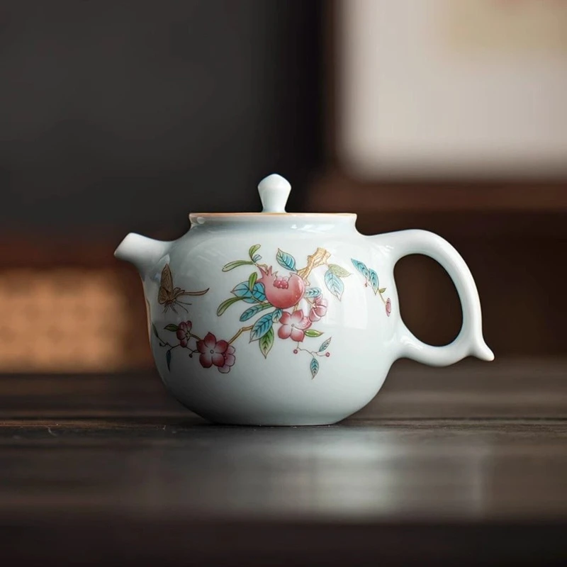 Traditional Chinese Tea Set, Retro Rooster Teapot with Filter Holes, Archaistic Small Services, Puer Tea, Coffee Pot, 200ml