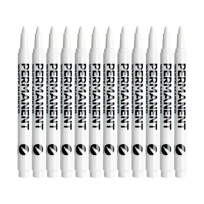 Stylos marqueurs de peinture noir et blanc, encres imperméables permanentes, pointe de 2mm pour métal, bois, toile, tissu, plastique, pneu, verre