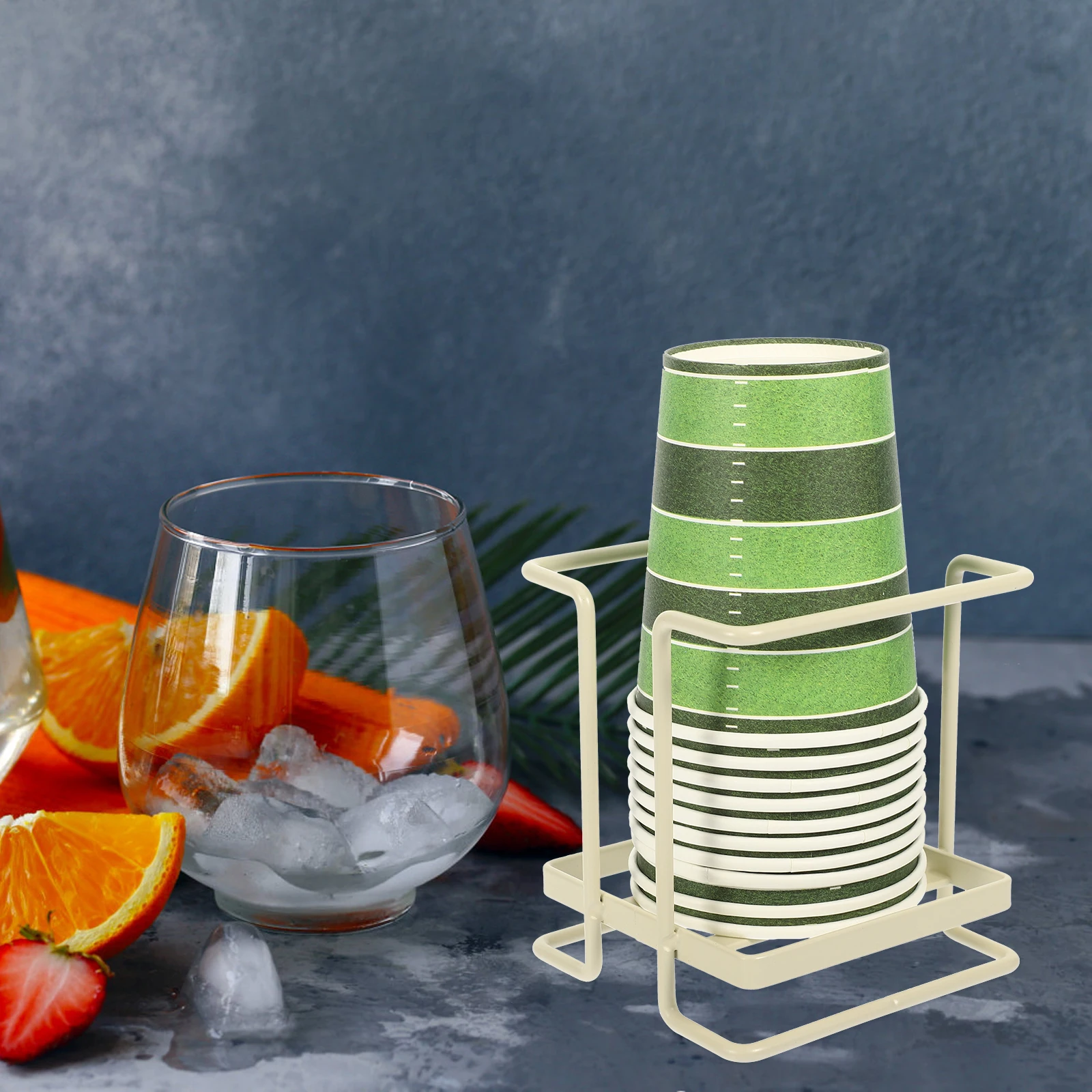 

Iron Art Holder Paper Cup ganizer Dispenser St for Home Bar Counter Cream White Desktop Storage Cup Dispensers Solution