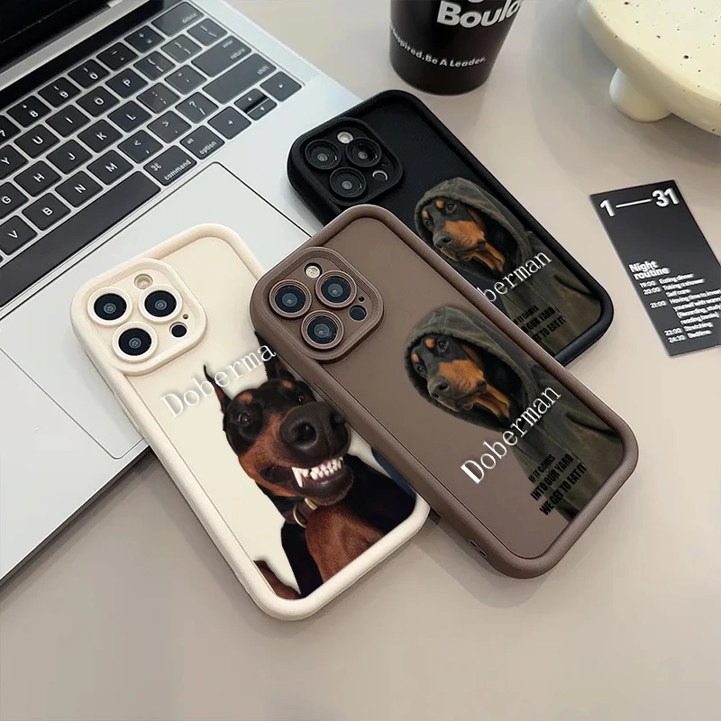 Aloof Doberman Pinscher For iPhone 15 14 13 12 11 Pro Max XS Max X XR 7 8 Plus 6S Eye Ladder Phone Case