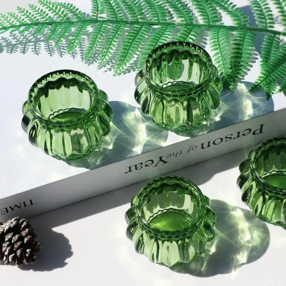 

Набор подсвечников для зеленых чайных свечей, 12 шт., зеленые подсвечники для вотивных свечей оптом или для украшения свадебного стола, подсвечники для чайных свечей